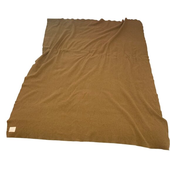 VTG 1943? Military Wool Blanket 76x59 Inch Brown Heavyweight American Woolen Co - Picture 2 of 9